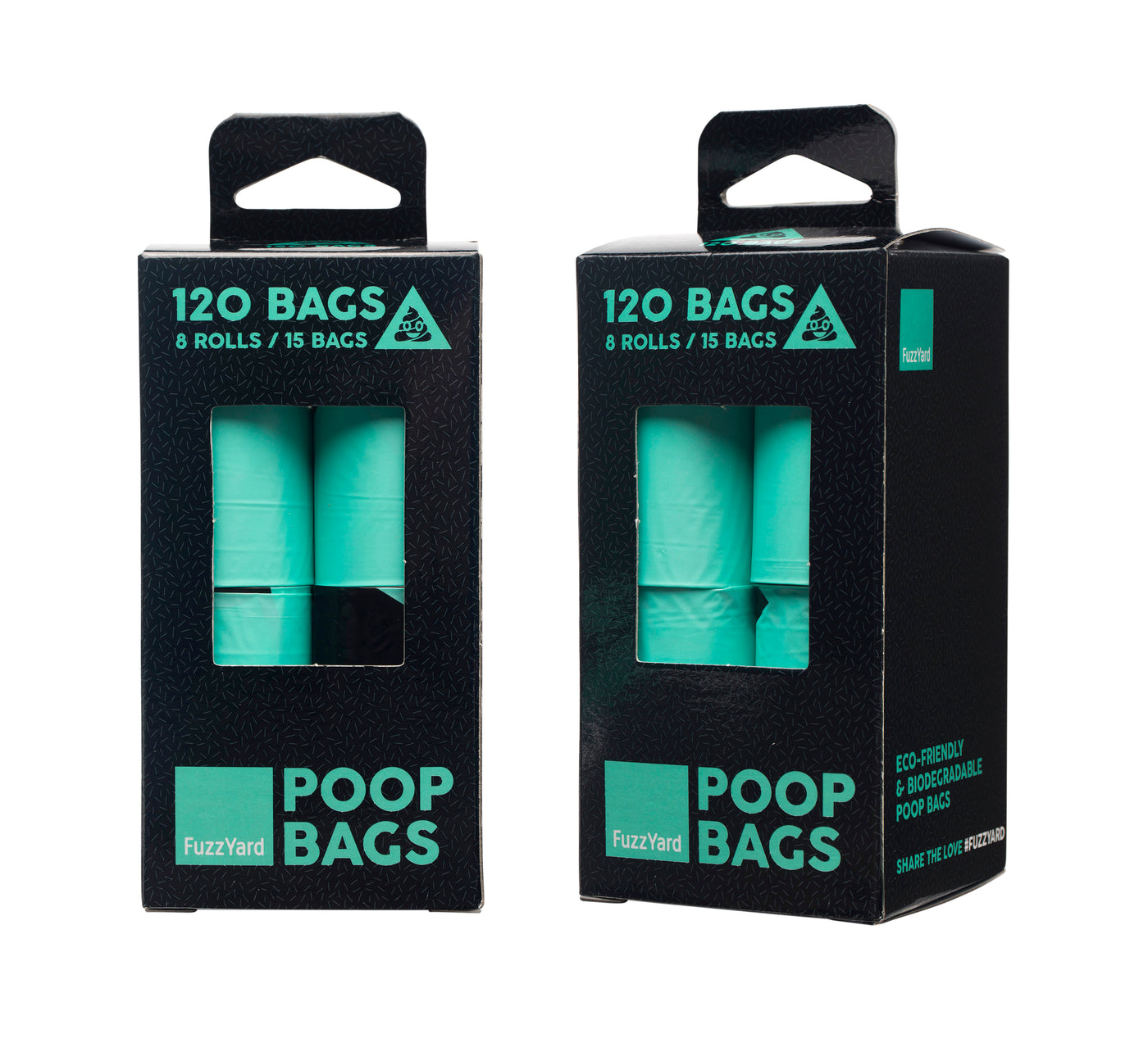 Poop Bags Biodegradable - 8 Rolls Per Box